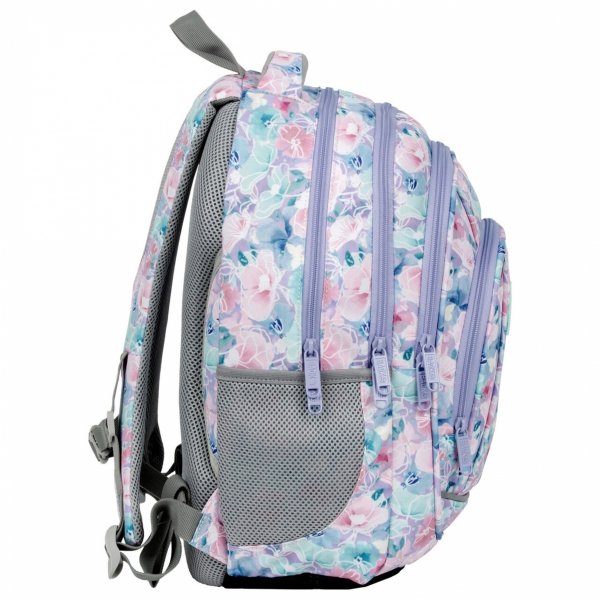 BACKUP PLECAK MŁODZIEŻOWY WIOSENNE KWIATY SZKOLNY DZIEWCZĘCY ZESTAW 3w1