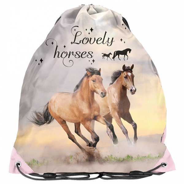 PLECAK KONIE SZKOLNY ZESTAW 3ele DO 1-3 KLASY PODSTAWÓWKI DZIEWCZĘCY KOŃ