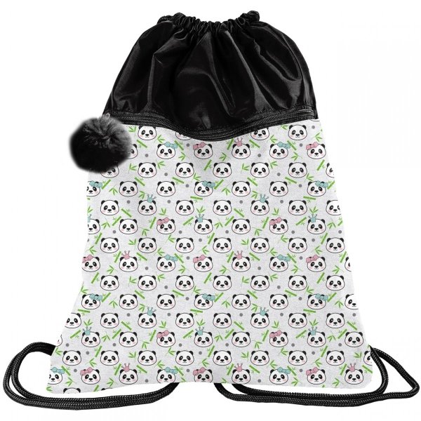 Duży Worek Plecak na Sznurkach 2-komorowy Pandy Panda Paso [PP21PN-713]