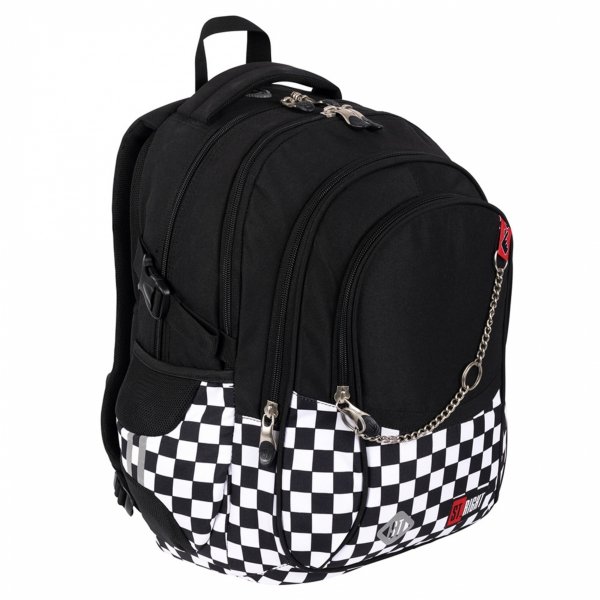 ST.RIGHT PLECAK SZKOLNY MŁODZIEŻOWY SZACHOWNICA K-POP CHAIN DUŻY ZESTAW 3el