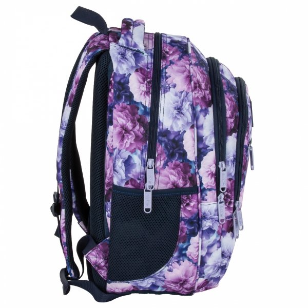 PLECAK MŁODZIEŻOWY BACKUP DLA DZIEWCZYNY SZKOLNY KWIATY KOMPLET 3w1 VIOLET