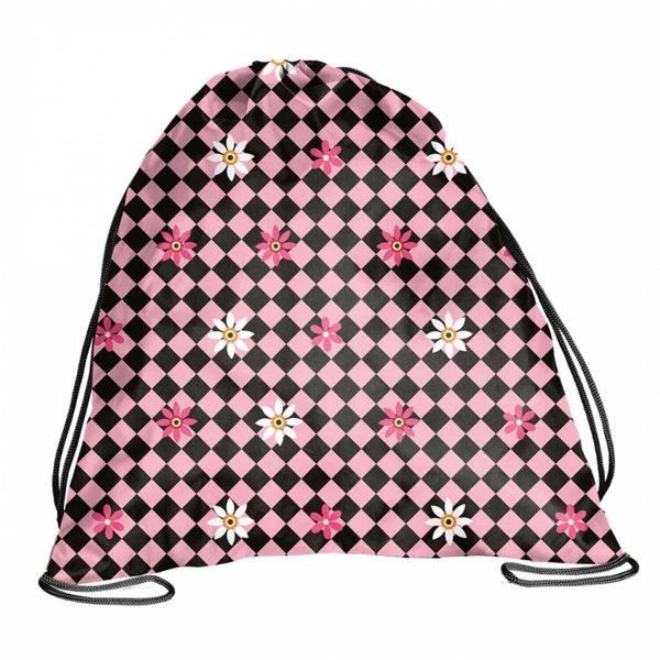 KOLOROWA SZACHOWNICA BeUniq WOREK NA WF STRÓJ KAPCIE OBUWIE BUTY KWIATKI