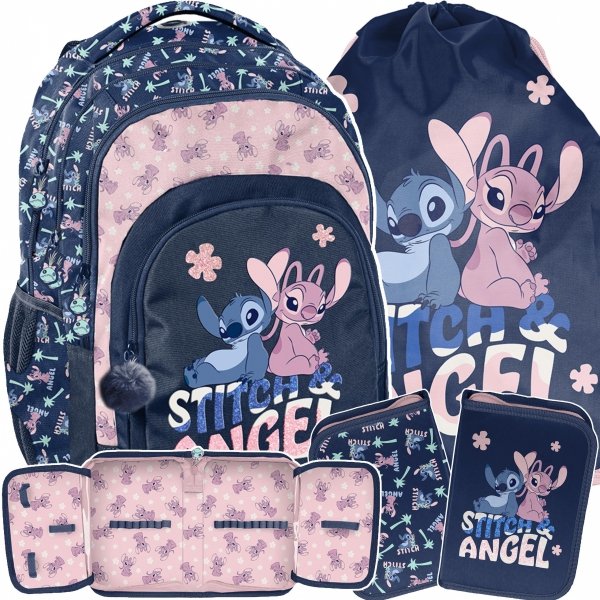 STICH PLECAK SZKOLNY TORNISTER DLA DZIEWCZYNY LILO i STITCH PASO ZESTAW 3el