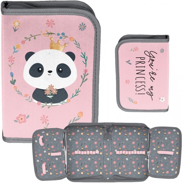 Piórnik Panda Szkolny Rozkładany Z Misiem Pandą [BR-P001-1BW]