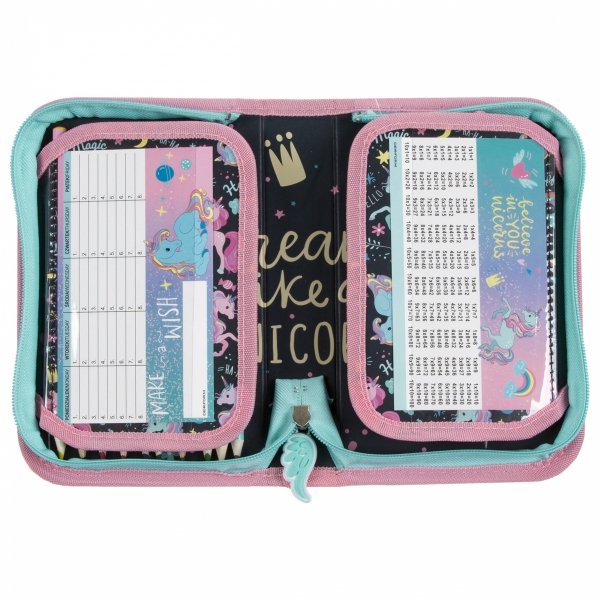 JEDNOROŻEC DZIEWCZĘCY PIÓRNIK DERFORM UNICORN DO SZKOŁY z WYPOSAŻENIEM