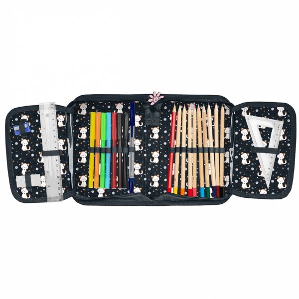 TORNISTER SZKOLNY KOMPLET 6 ele DZIEWCZĘCY Z KOTKIEM DO 1 KLASY KOTEK CATS