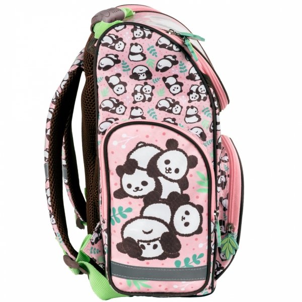 TORNISTER z PANDĄ SZKOLNY DERFORM DLA DZIEWCZYNY Z MISIEM PANDA DO 1 KLASY