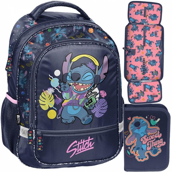 STITCH PLECAK SZKOLNY DO PODSTAWÓWKI DLA DZIEWCZYNY ZESTAW 2 elem STICH