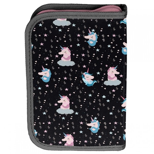 Ciemny Plecak Szkolny Jednorożec Dziewczęcy Komplet 5w1 [PP22UN-2706]