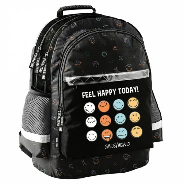 SMILEY PLECAK SZKOLNY EMOTKI DO 1-3 KLASY PODSTAWÓWKI EMOTIKONY ZESTAW 3w1