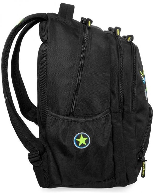 Czarny Cp CoolPack Plecak Młodzieżowy z Naszywkami [B24055]