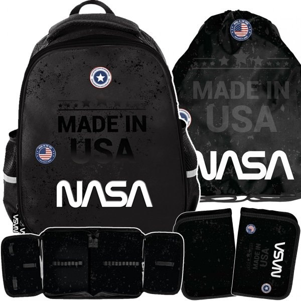 Zestaw Premium Plecak Nasa Szkolny Zestaw 3w1 dla Ucznia Czarny [PP23SA-565]