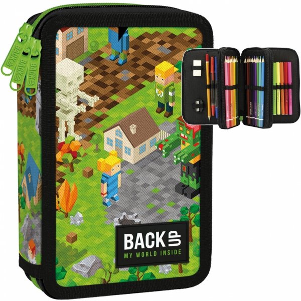 MINECRAFT POTRÓJNY PIÓRNIK BACKUP 3 KOM. Z WYPOSAŻENIEM DLA CHŁOPAKA