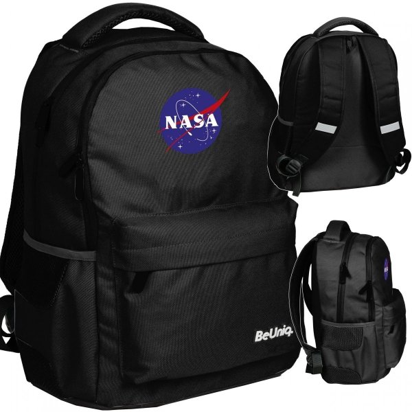 Czarny Plecak Nasa Szkolny dla Uczeniów Kosmos BeUniq [NASA21-2705]