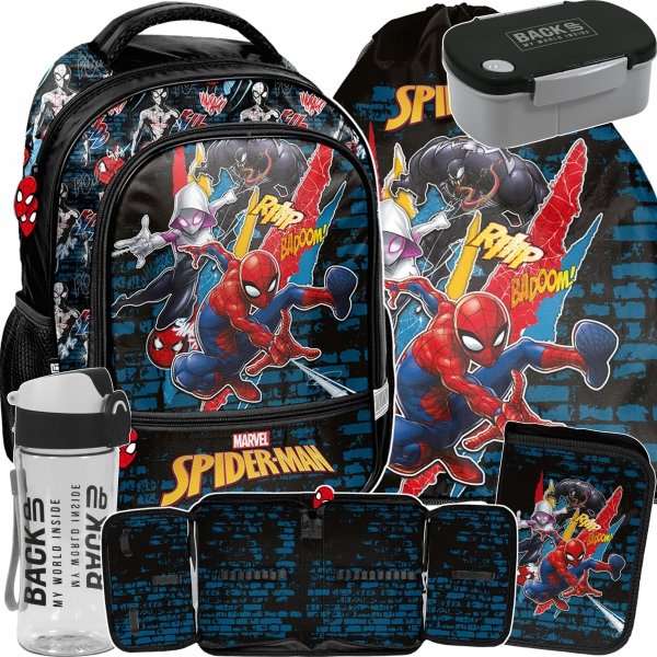 KOMPLET 5w1 SPIDERMAN PLECAK SZKOLNY DO PODSTAWÓWKI MARVEL DLA CHŁOPAKA