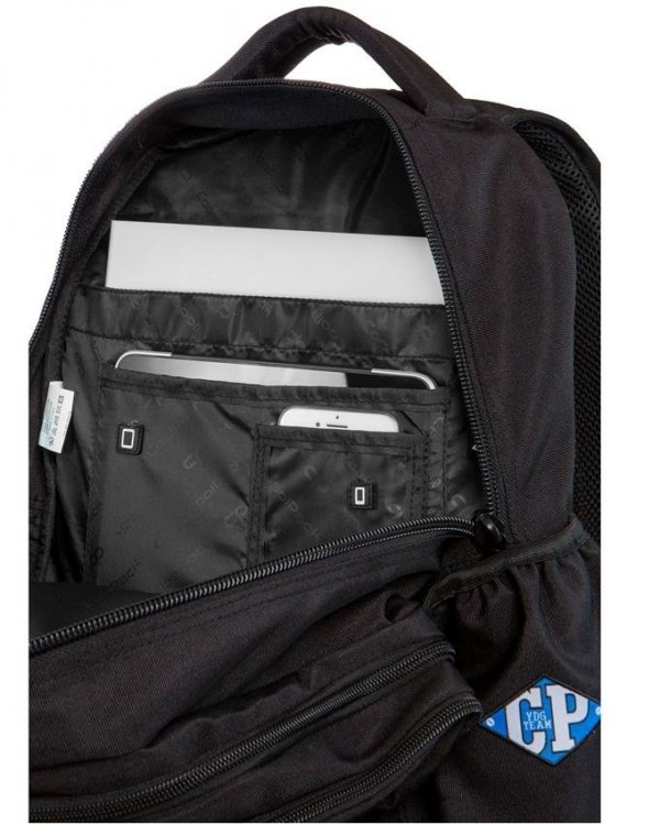 Czarny Cp CoolPack Plecak Młodzieżowy z Naszywkami [B24055]