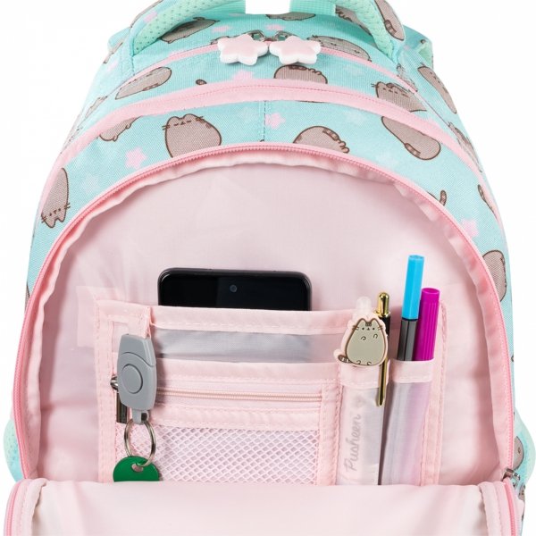 PLECAK PUSHEEN MINT KOMPLET 3w1 MAJEWSKI DLA DZIEWCZYNY KOT KOTKI