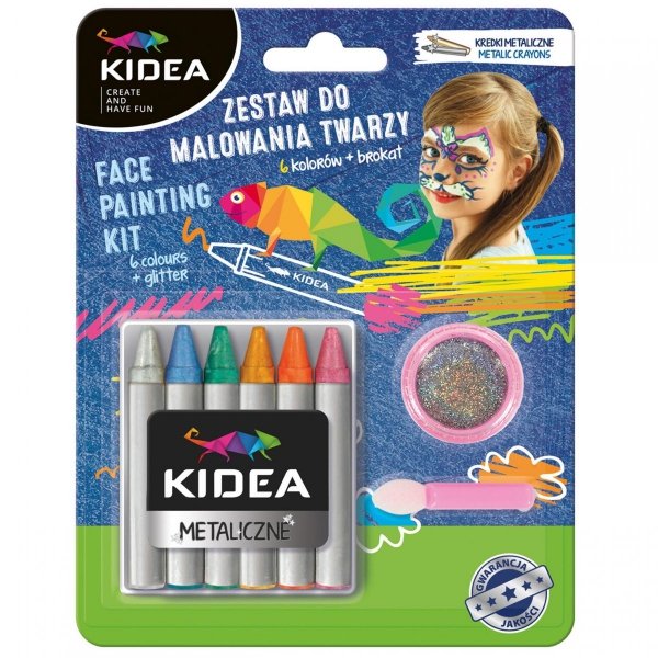 Kredki do Malowania Twarzy 12 Kolorów dla Dziecka Kidea [ZMTAKA]