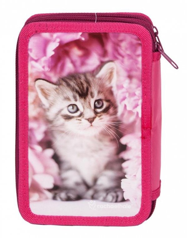 Plecak Szkolny Kot Kotek dla Dziewczyny Różowy Zestaw [RAM-090]