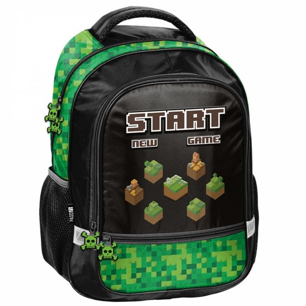KOMPLET 3 ele PLECAK MINECRAFT SZKOLNY GAMING GAMER DO 1 KLASY DLA CHŁOPAKA