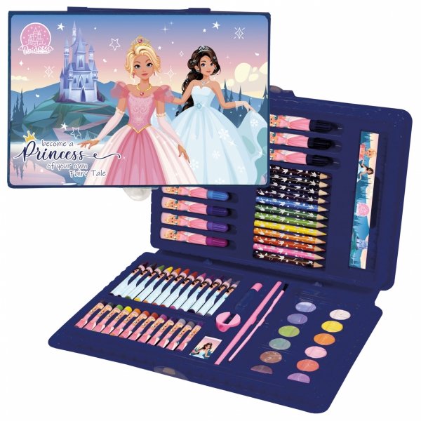 Księżniczki Zestaw Artystyczny Plastyczny 71 ele. Princess Kredki Farby [ZA71PC10]