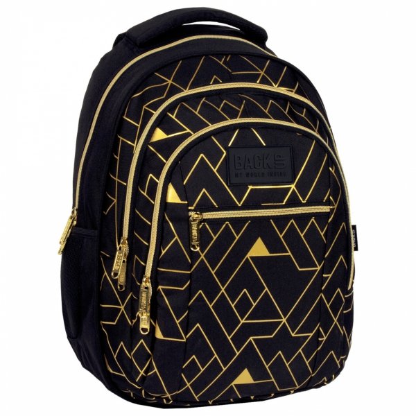 BACKUP PLECAK MŁODZIEŻOWY GEOMETRIC GOLD ZESTAW 4w1 DLA DZIEWCZYNY SZKOLNY