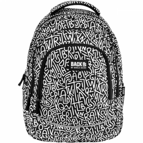 PLECAK ZESTAW 4 elem. BACKUP SZKOLNY MŁODZIEŻOWY LITERY GRAFFITI 3 KOMOROWY