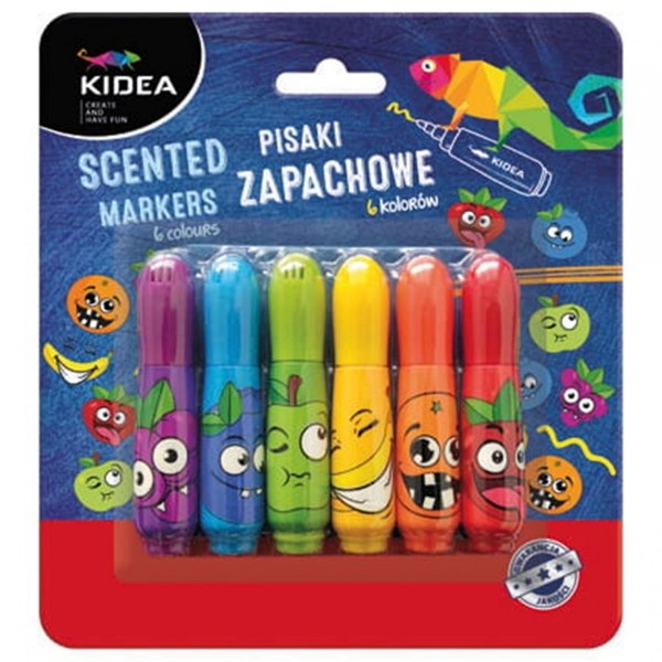 Zapachowe Pisaki Flamastry 6 kol. Owocowe Kidea [PZA6KA]