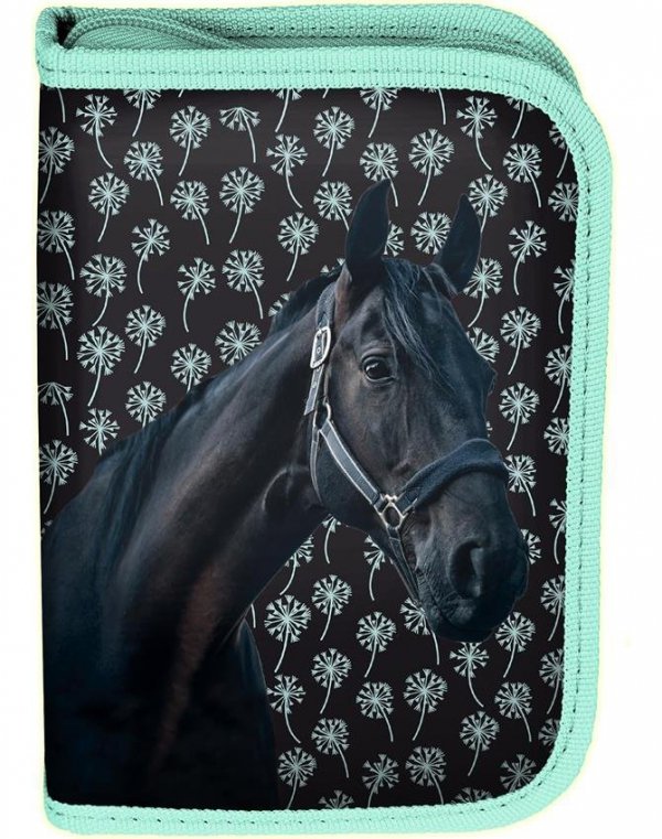 Mocny Plecak Szkolny Czarny Koń dla Dziewczynki Konie Komplet [PP19KN-081]