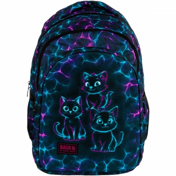 PLECAK KOTEK KOMPLET 5 elem. BACKUP SZKOLNY MŁODZIEŻOWY CATS 3 WZORY