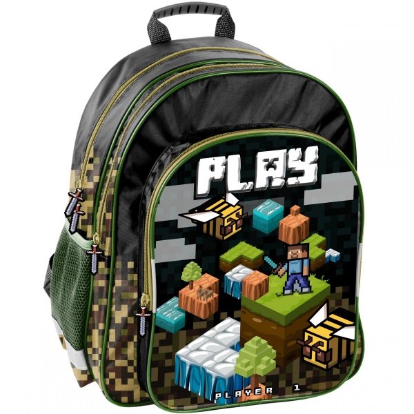 Plecak Szkolny Gra Minecraft Pixele Komplet 3w1 dla Chłopaka [PP21GM-090]