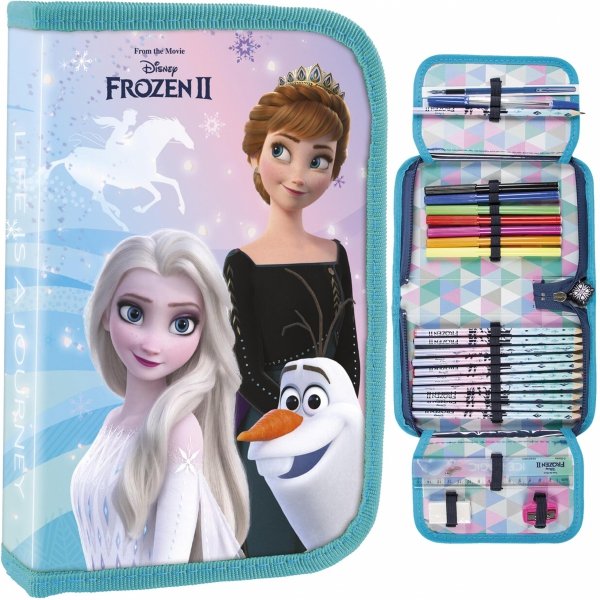 Piórnik Frozen z Wyposażeniem Szkolny dla Dziewczyny Kraina Lodu