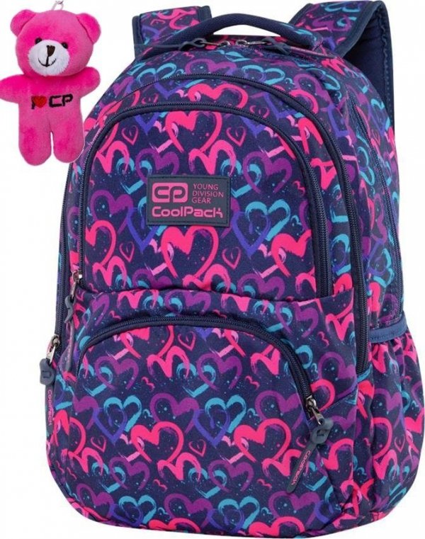 CoolPack Plecak w Serca CP dla Dziewczynki Dart DRAWING HEARTS BLUE [C19141]