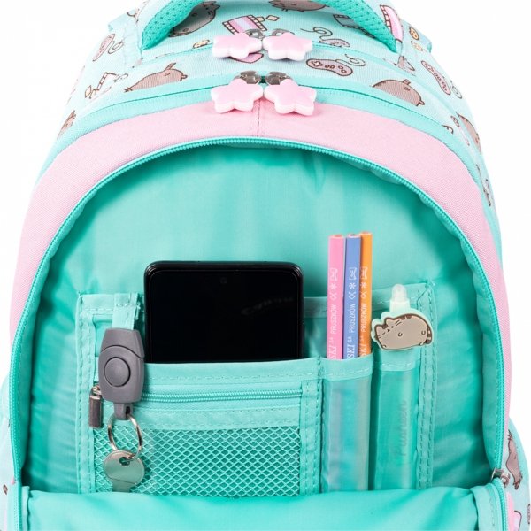 PUSHEEN MINT KOMPLET 4ele. MAJEWSKI DLA DZIEWCZYNEK PLECAK KOT KOTKI 