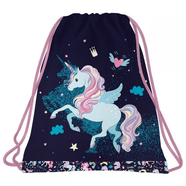 PLECAK JEDNOROŻEC SZKOLNY DO 1 KLASY ZESTAW 5 el DLA DZIEWCZYNY UNICORN