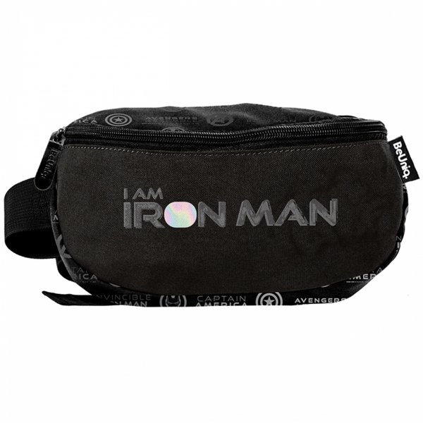 Iron Man Torba na Pas Nerka Saszetka Młodzieżowa Czarna Beuniq [AV23SS-510]