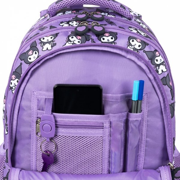 KUROMI VIOLET PLECAK KOMPLET 5 ele MAJEWSKI DLA DZIEWCZYNY 4-komorowy