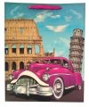 Torebka ozdobna prezentowa stylowe auta 1137B 26x32x12cm p12, mix cena za 1 szt