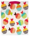 Torebka ozdobna prezentowa babeczki 4wz 1363B 26x32x12cm p12, mix cena za 1 szt