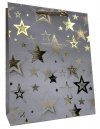 Torebka ozdobna prezentowa uniwersalna mix kol. w złote gwiazdki JP 370A 30x41,5x13cm mix cena za 1 szt