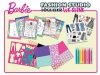 Szkicownik Barbie Fashion Studio Together We Shine 12808 + 8 pisaków, szablon ze wzorami, naklejki