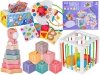 Zabawki Sensoryczne Miękkie klocki 6w1, Gryzak, Sensoryczna Wieża Karty Dla Dzieci Przecena 1