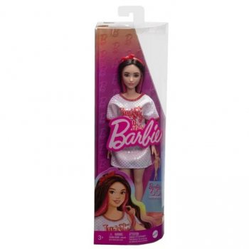 Mattel Lalka Barbie Fashionistas brunetka z falowanymi włosami