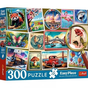 Trefl Puzzle 300 elementów EasyPiece Znaczki pocztowe; dla seniora