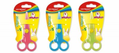 Nożyczki szkolne KEYROAD Security 12,5cm zaokrąglone blister mix cena za 1szt