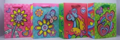 Torebka ozdobna prezentowa motyl/kwiat 3D 8810B 26x32x10cm p12, cena za 1szt