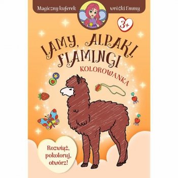 PROMO Magiczny kuferek wróżki Emmy. Rozwiąż, pokoloruj, otwórz! Lampy alpaki i flamingi KS66065 Trefl