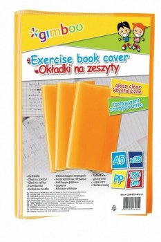 Okładka na zeszyt Gimboo A5 150mikr. pomarańczowa p25, cena za 1 szt
