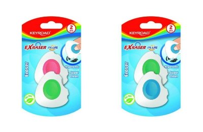 Gumka do ścierania KEYROAD Exraser plus, 2szt blister mix cena za 1 zestaw