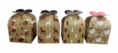 Zestaw 2 opakowań prezentowych BN JP172 9,5x9,5x8cm mix cena za 1 kpl